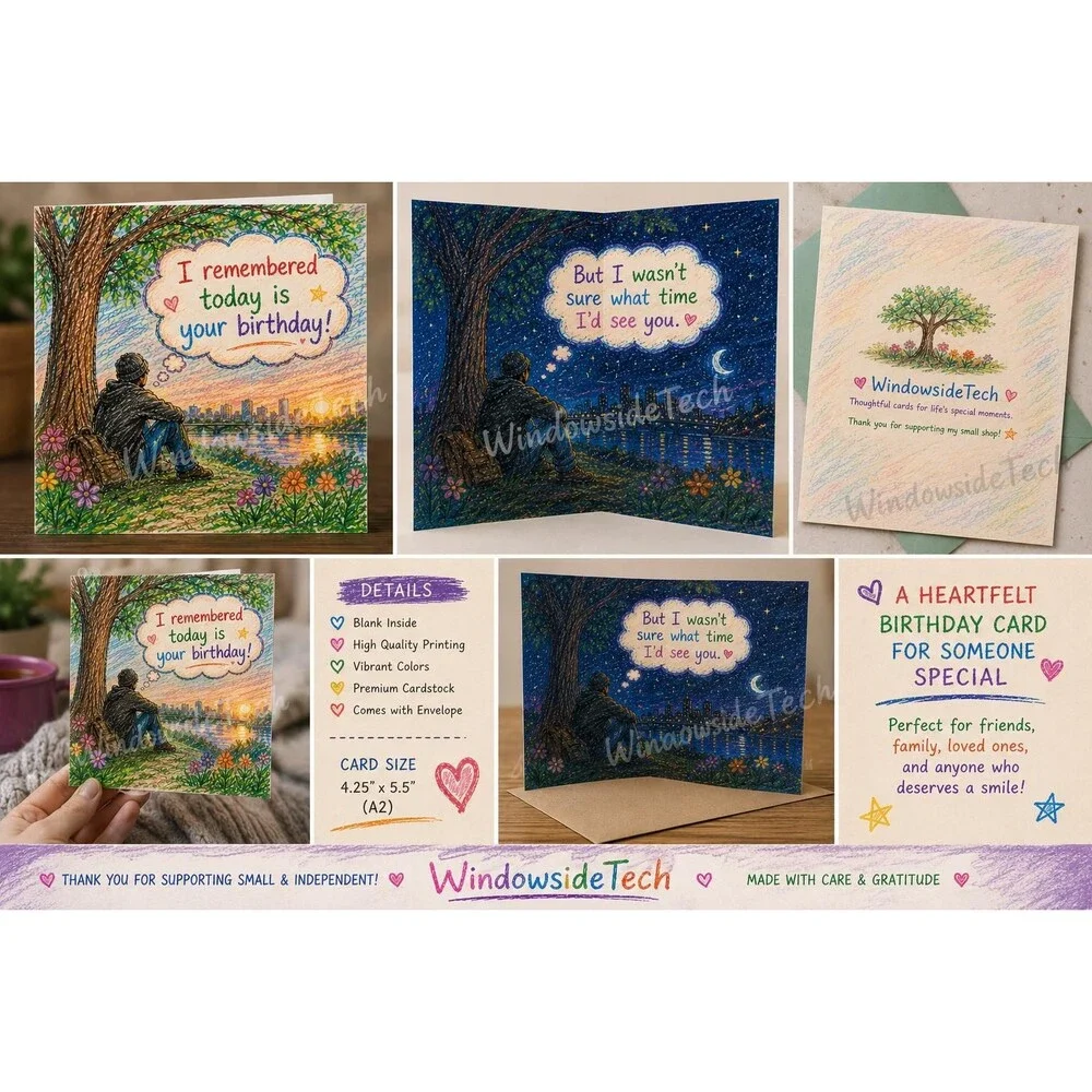 Colorful Birthday Card, All-Day Waiting, Sunrise to Sunset Pop-Up, Unique Greeti
